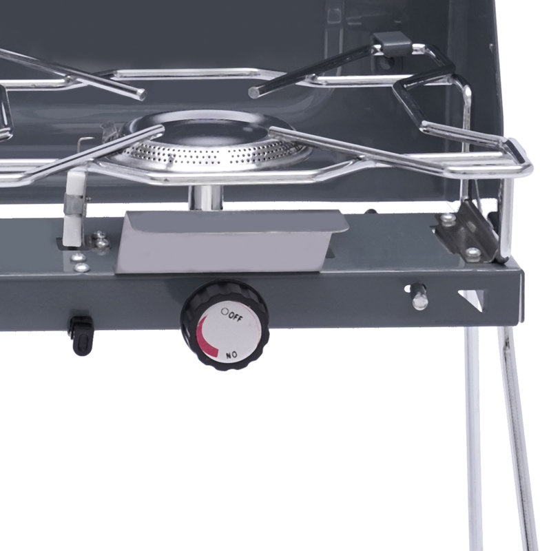 JOYDING 20.47" Portable 2 Burner Gas Camping Stove With Regulator Wayfair